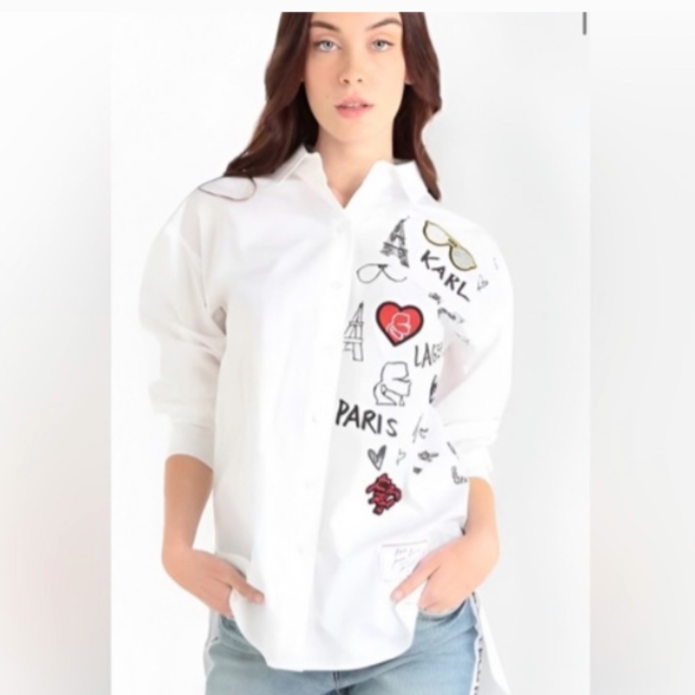 Karl Lagerfeld Paris Iconic Motif Button Down *Limited Edition*